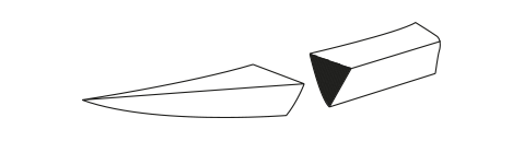 Reverse cutting tip shape